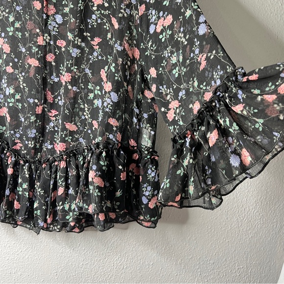 NWT/T.I.M.I.N.G floral sheer blouse/large - Picture 2 of 10